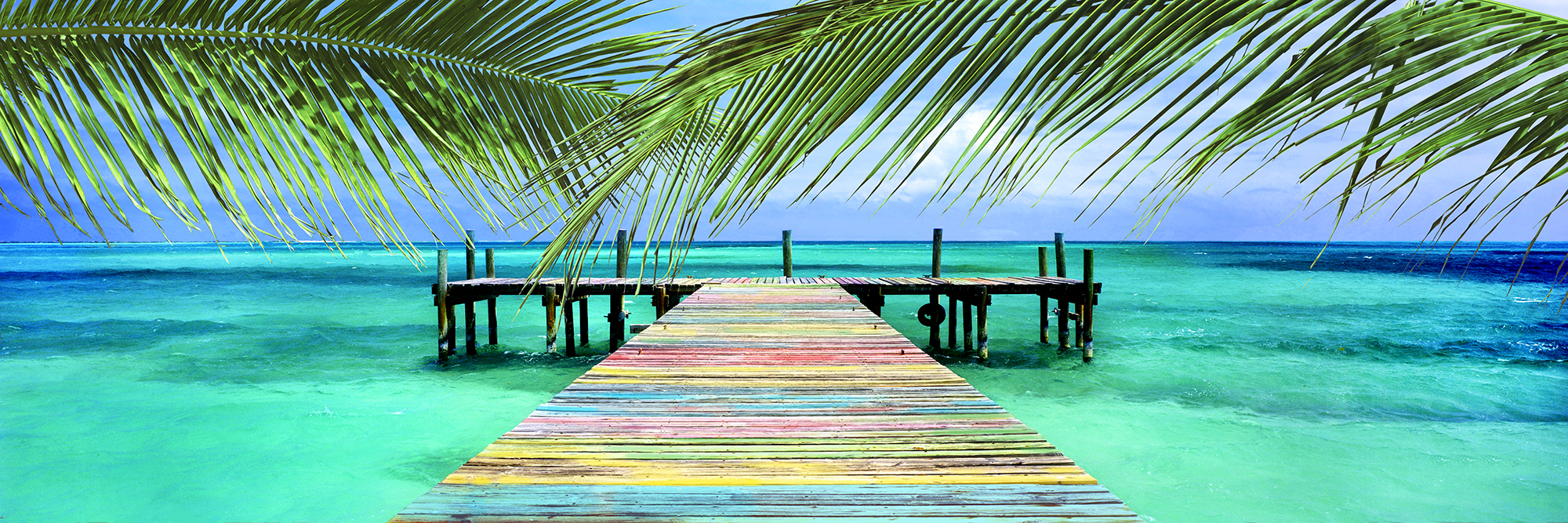 Dock colorfully painted